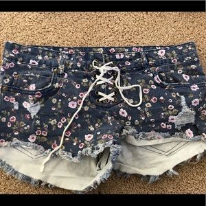 Billabong Flowered Jean Shorts